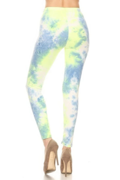 Tie Dye Printed, Full Length, High Waisted Leggings