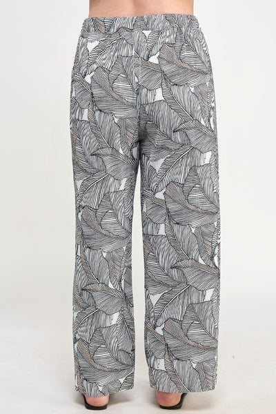 Plisse Palm Print Pants