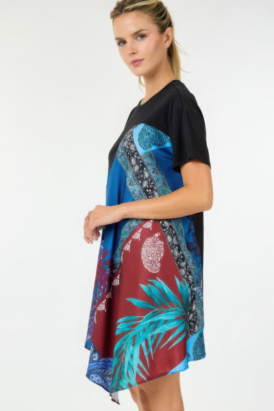 Print Handkerchief Tunic Top