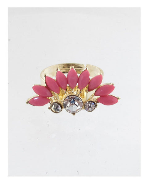 Faux stone adjustable ring