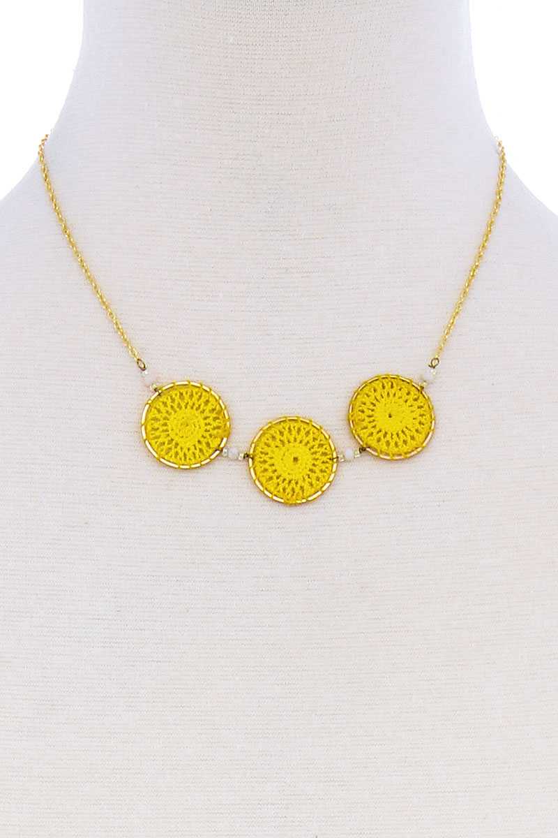 Fashion Triple Circle Pendant Necklace