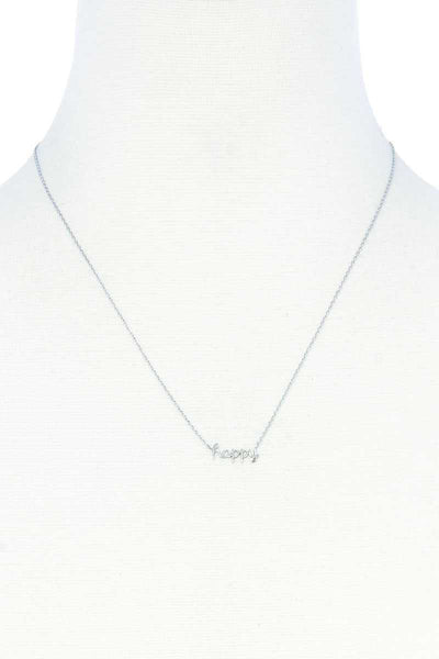 Happy Message Dainty Metal Necklace